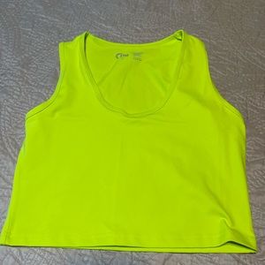 Zyia neon yellow crop top size xl